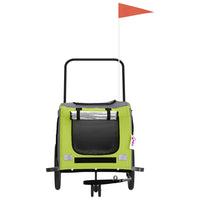 Rimorchio da Bici per Animali Verde e Grigio Oxford e Ferro 93906