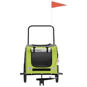 Rimorchio da Bici per Animali Verde e Grigio Oxford e Ferro 93906