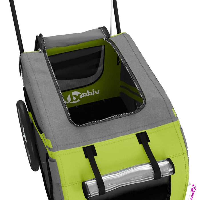 Rimorchio da Bici per Animali Verde e Grigio Oxford e Ferro 93906