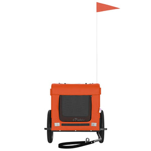 Rimorchio da Bici per Animali Arancione e Nero Oxford e Ferro 93907