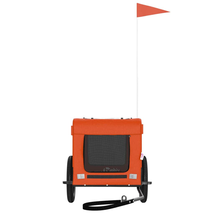 Rimorchio da Bici per Animali Arancione e Nero Oxford e Ferro 93907