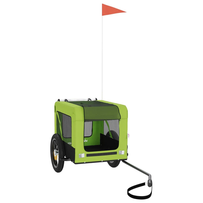 Rimorchio da Bici per Animali Verde e Nero Oxford e Ferro 93913