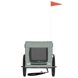 Rimorchio da Bici per Animali Grigio e Nero Oxford e Ferro 93916