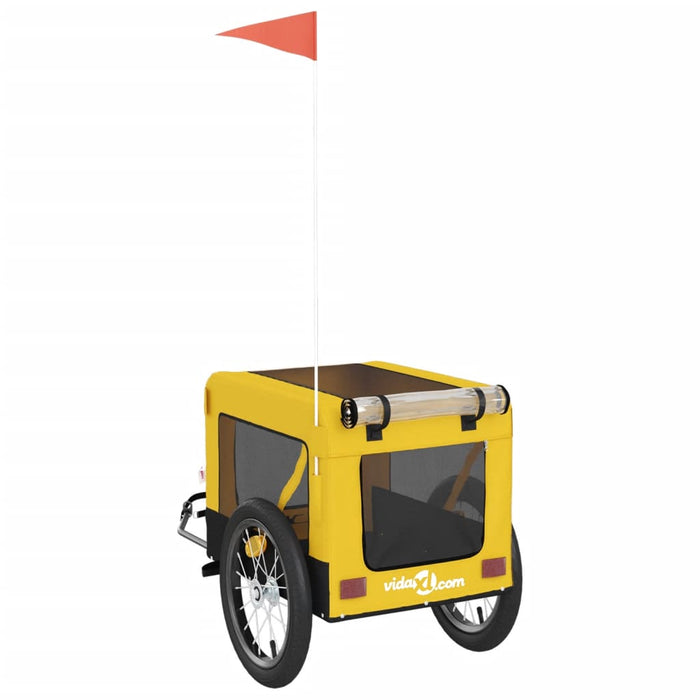 Rimorchio per il trasporto di animali domestici in bicicletta colore giallo 02_0044315