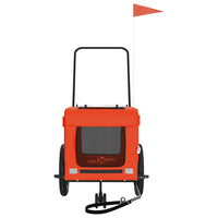 Rimorchio da Bici per Animali Arancione e Nero Oxford e Ferro 93928