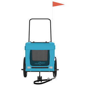 Rimorchio da Bici per Animali Blu e Nero Oxford e Ferro 93946