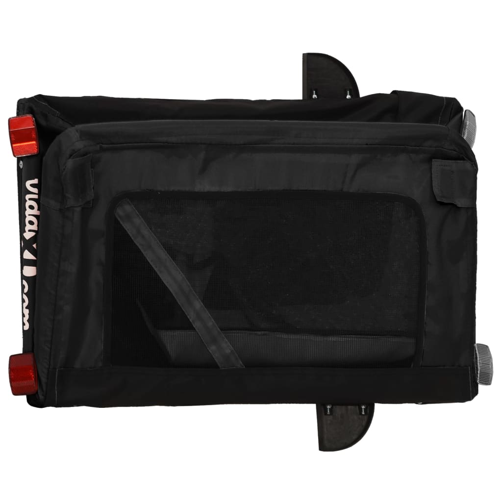 Rimorchio da Bici per Animali Nero Oxford e Ferro 93947