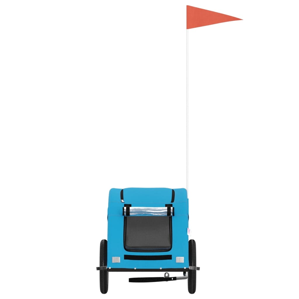 Rimorchio da Bici per Animali Blu Oxford e Ferro