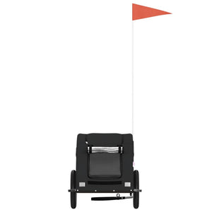 Rimorchio da Bici per Animali Nero Oxford e Ferro 93954