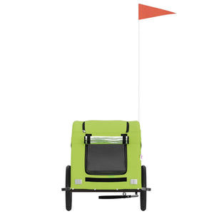 Rimorchio da Bici per Animali Verde Oxford e Ferro 93962