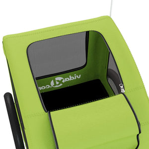 Rimorchio da Bici per Animali Verde Oxford e Ferro 93962