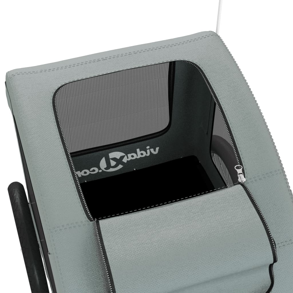 Rimorchio da Bici per Animali Grigio Oxford e Ferro 93965