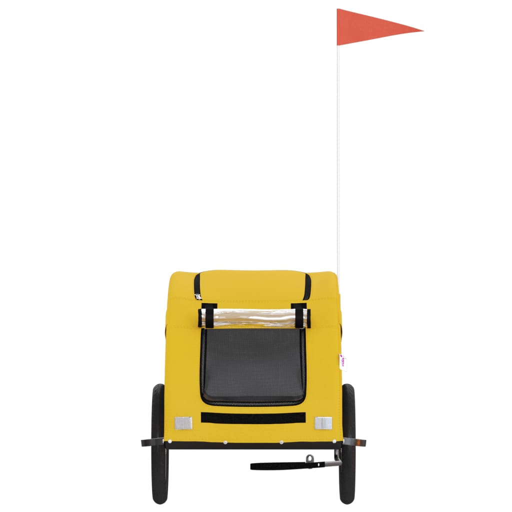 Rimorchio da Bici per Animali Giallo Oxford e Ferro