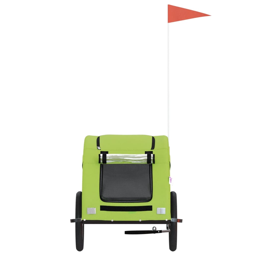 Rimorchio da Bici per Animali Verde Oxford e Ferro 93969