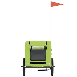 Rimorchio da Bici per Animali Verde Oxford e Ferro 93969