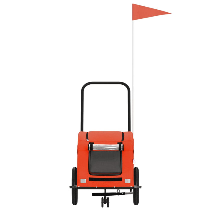 Rimorchio da Bici per Animali Arancione e Grigio Oxford e Ferro 93970