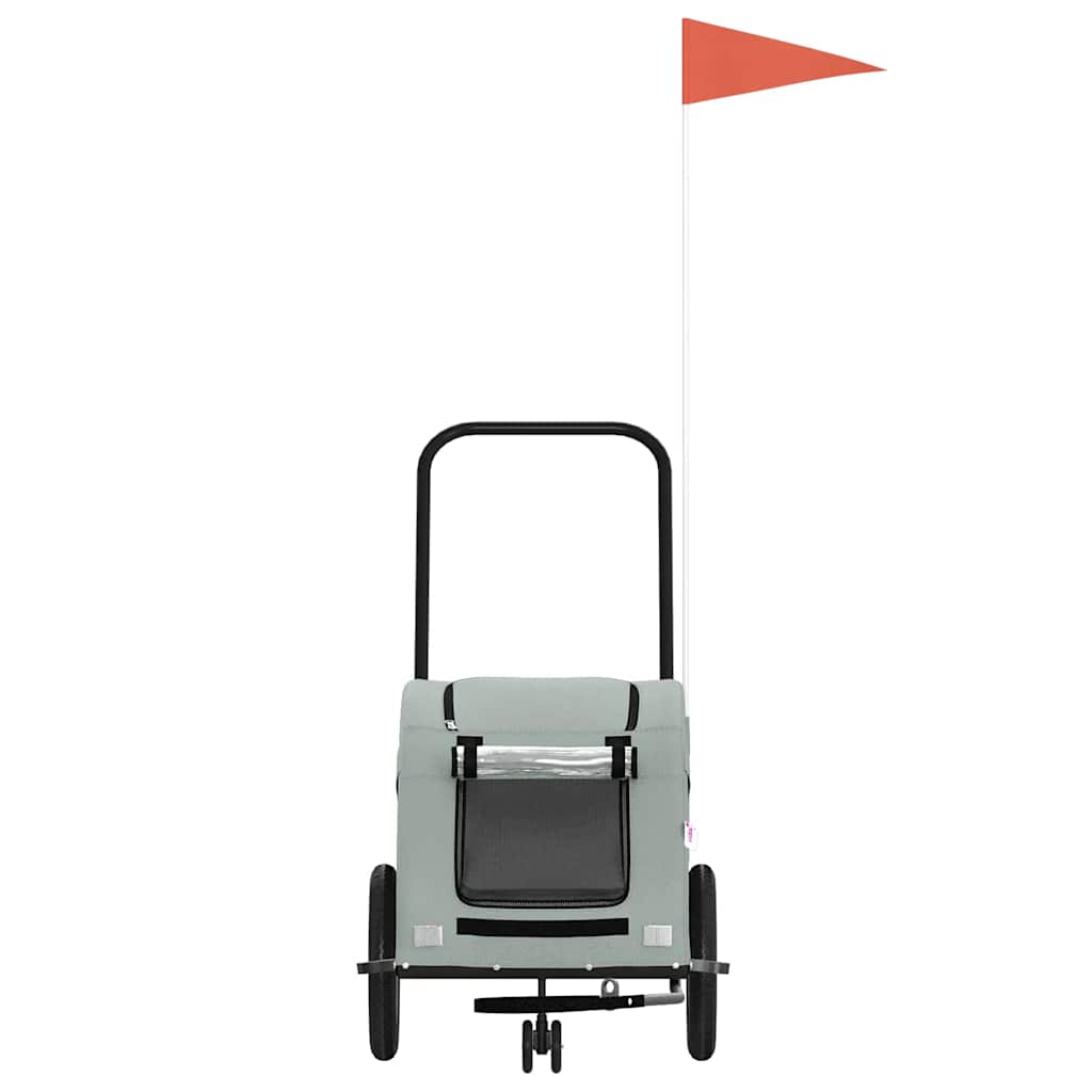 Rimorchio da Bici per Animali Grigio Oxford e Ferro