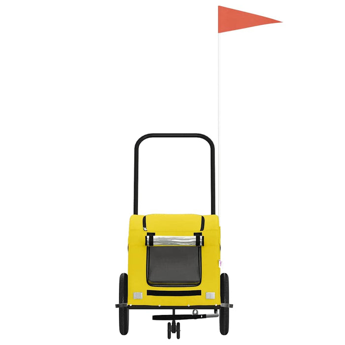 Rimorchio da Bici per Animali Giallo Oxford e Ferro