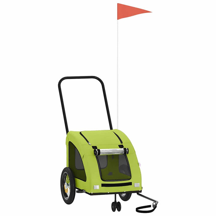 Rimorchio da Bici per Animali Verde Oxford e Ferro