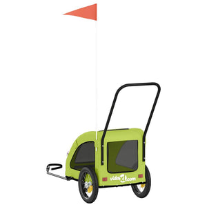 Rimorchio da Bici per Animali Verde Oxford e Ferro