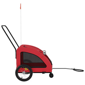 Rimorchio da Bici per Animali Rosso Oxford e Ferro 93978