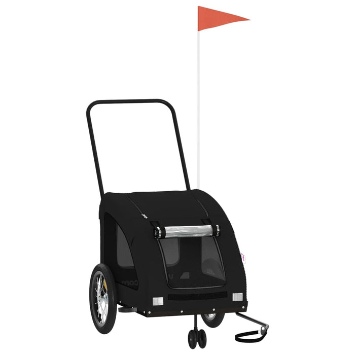 Rimorchio da Bici per Animali Nero Oxford e Ferro 93982