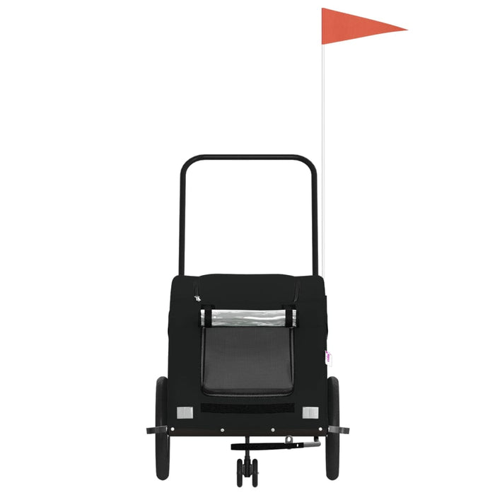 Rimorchio da Bici per Animali Nero Oxford e Ferro 93982