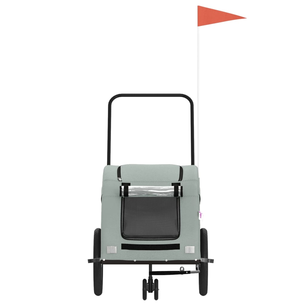 Rimorchio da Bici per Animali Grigio Oxford e Ferro