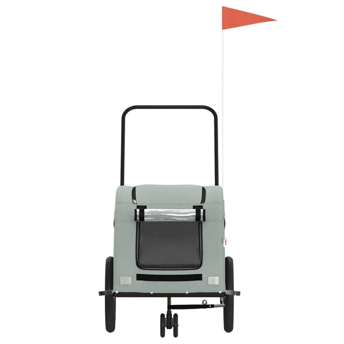 Rimorchio da Bici per Animali Grigio Oxford e Ferro