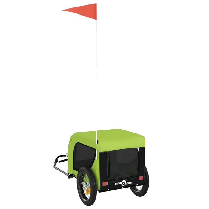 Rimorchio da Bici per Animali Verde e Nero Oxford e Ferro 93997