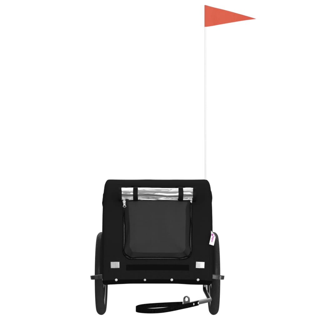 Rimorchio da Bici per Animali Nero Oxford e Ferro 94003