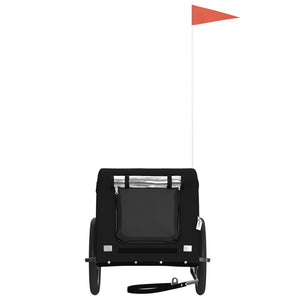 Rimorchio da Bici per Animali Nero Oxford e Ferro 94003