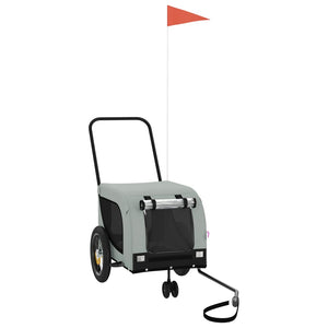 Rimorchio da Bici per Animali Grigio e Nero Oxford e Ferro 94014