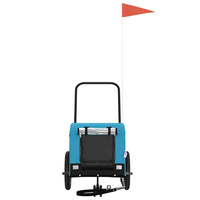 Rimorchio da Bici per Animali Blu e Nero Oxford e Ferro