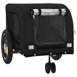 Rimorchio da Bici per Animali Nero Oxford e Ferro 94017
