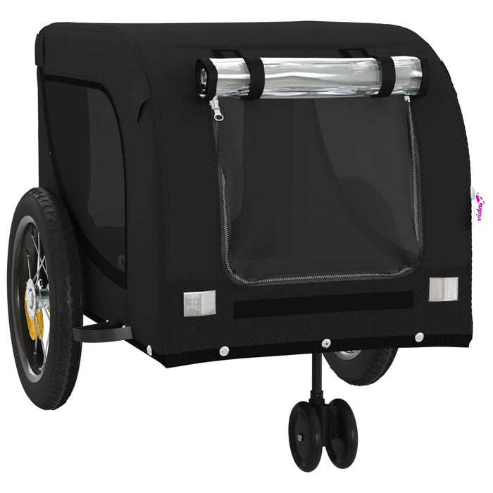 Rimorchio da Bici per Animali Nero Oxford e Ferro