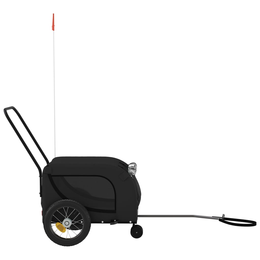 Rimorchio da Bici per Animali Nero Oxford e Ferro 94017