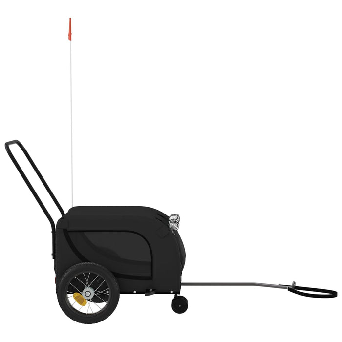 Rimorchio da Bici per Animali Nero Oxford e Ferro 94017