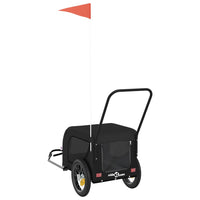 Rimorchio da Bici per Animali Nero Oxford e Ferro 94017