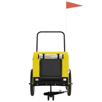 Rimorchio da Bici per Animali Giallo e Nero Oxford e Ferro