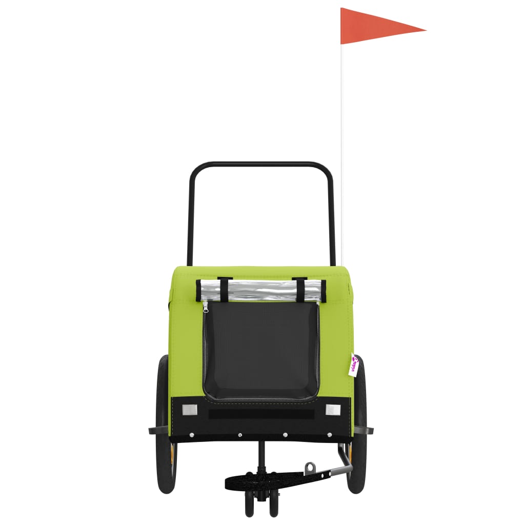 Rimorchio da Bici per Animali Verde e Nero Oxford e Ferrocod mxl 108617