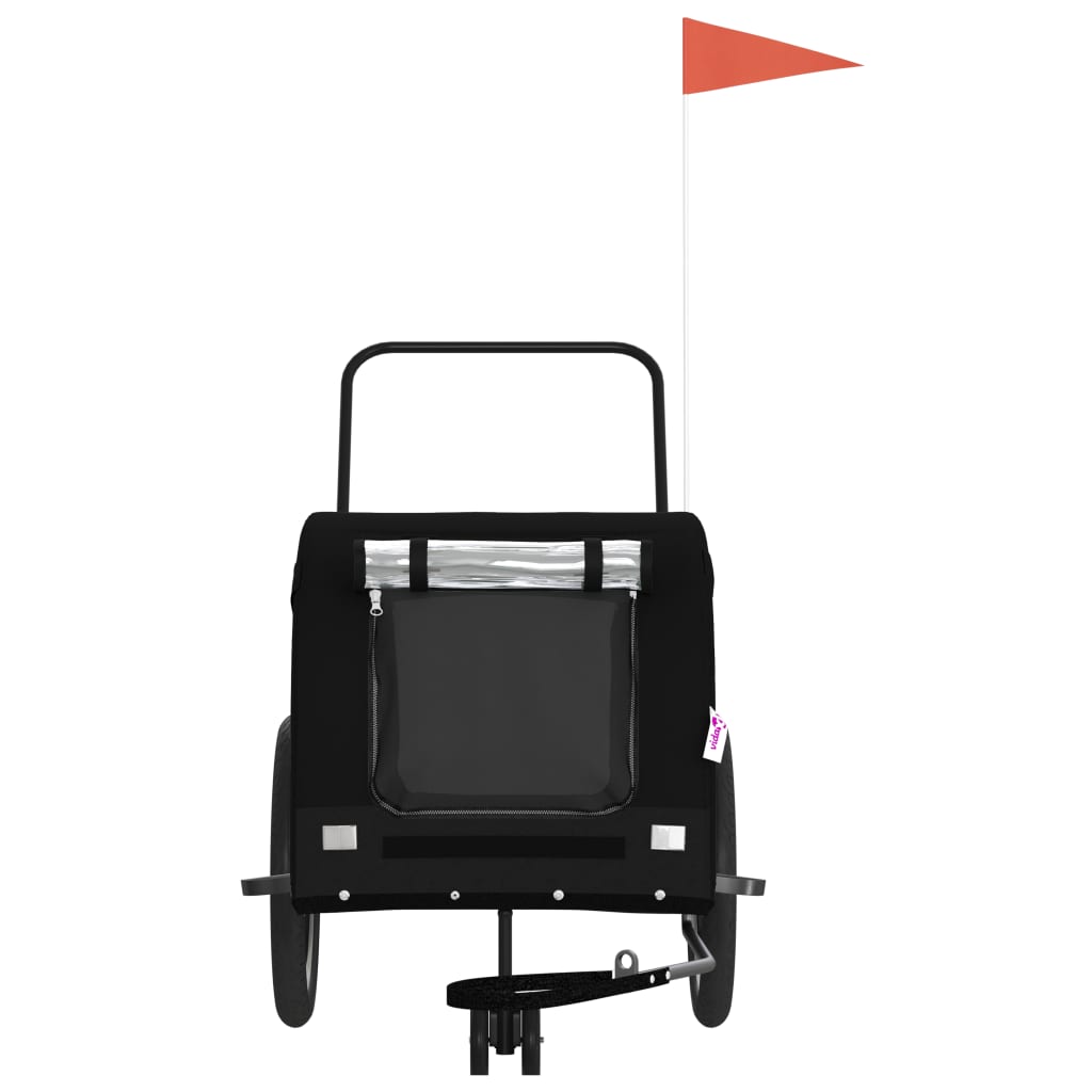 Rimorchio da Bici per Animali Nero Oxford e Ferro 94031