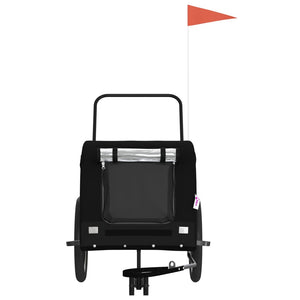 Rimorchio da Bici per Animali Nero Oxford e Ferro 94031