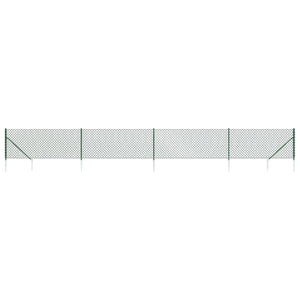 Recinzione a Rete con Picchetti Ancoraggio Verde 0,8x10 m 153920