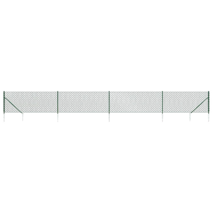 Recinzione a Rete con Picchetti Ancoraggio Verde 1x10 m 153921