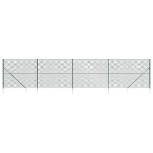 Recinzione a Rete con Picchetti Ancoraggio Verde 1,4x10 m 153923