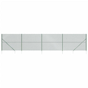 Recinzione a Rete con Picchetti Ancoraggio Verde 1,6x10 m 153924