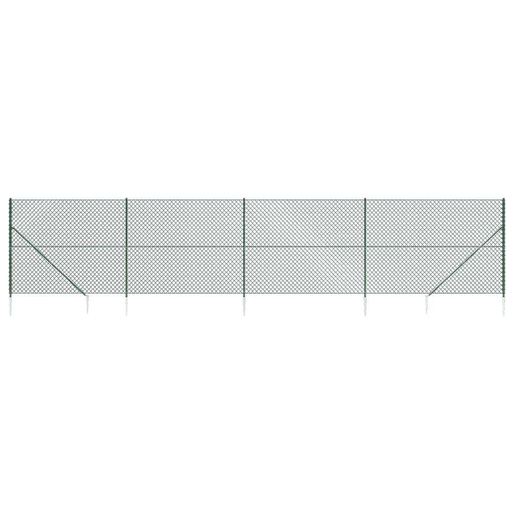 Recinzione a Rete con Picchetti Ancoraggio Verde 2x10 m 153926