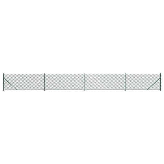 Recinzione a Rete con Flangia Verde 0,8x10 m 153936