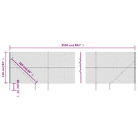 Recinzione a Rete con Picchetti Ancoraggio Antracite 1,6x25 m 153980